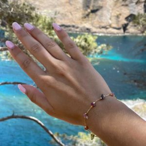 Bracelet tourmalines acier inoxydable