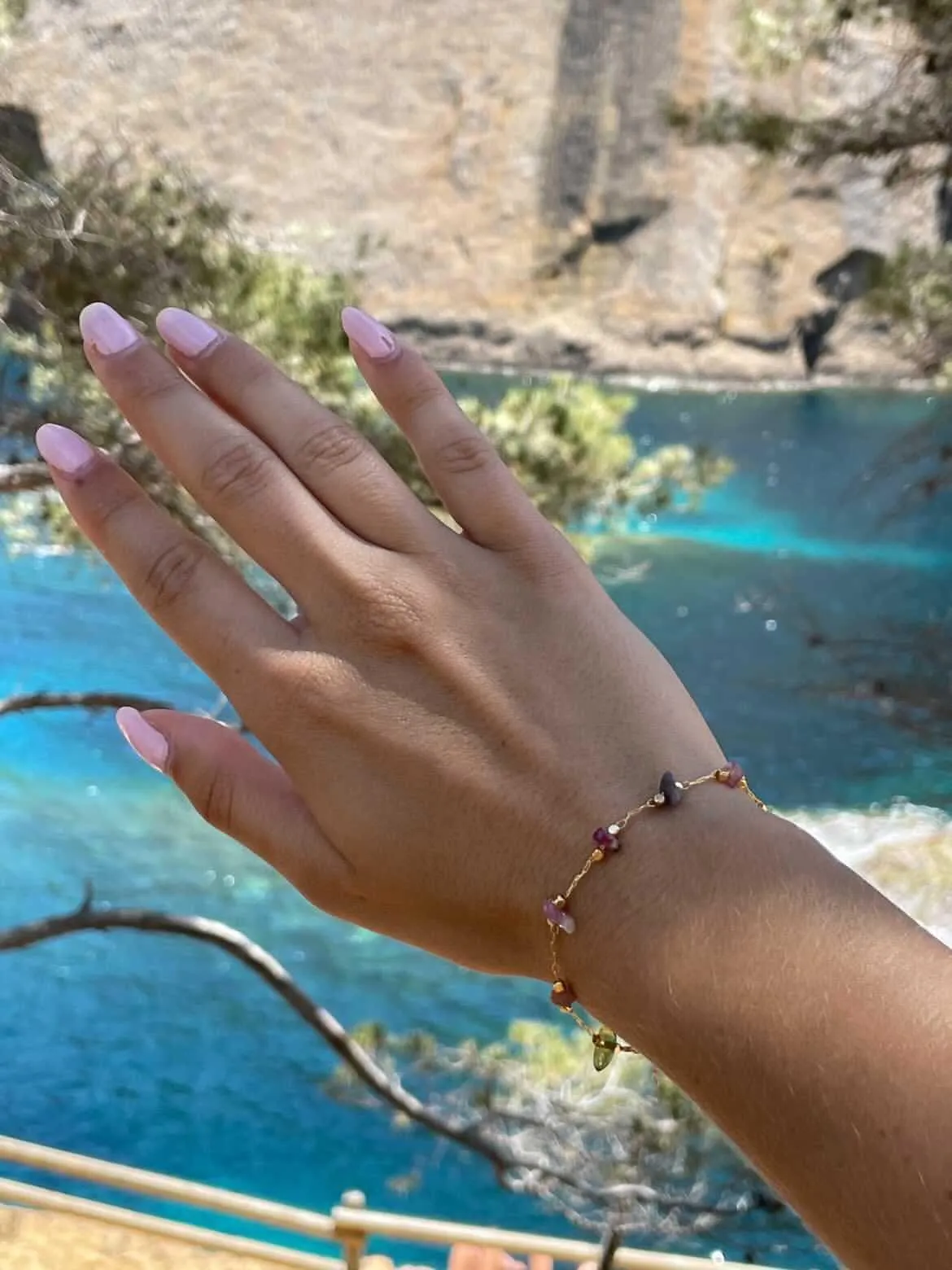 Bracelet tourmalines acier inoxydable