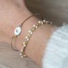 Bracelets en acier inoxydable et nacre blanche
