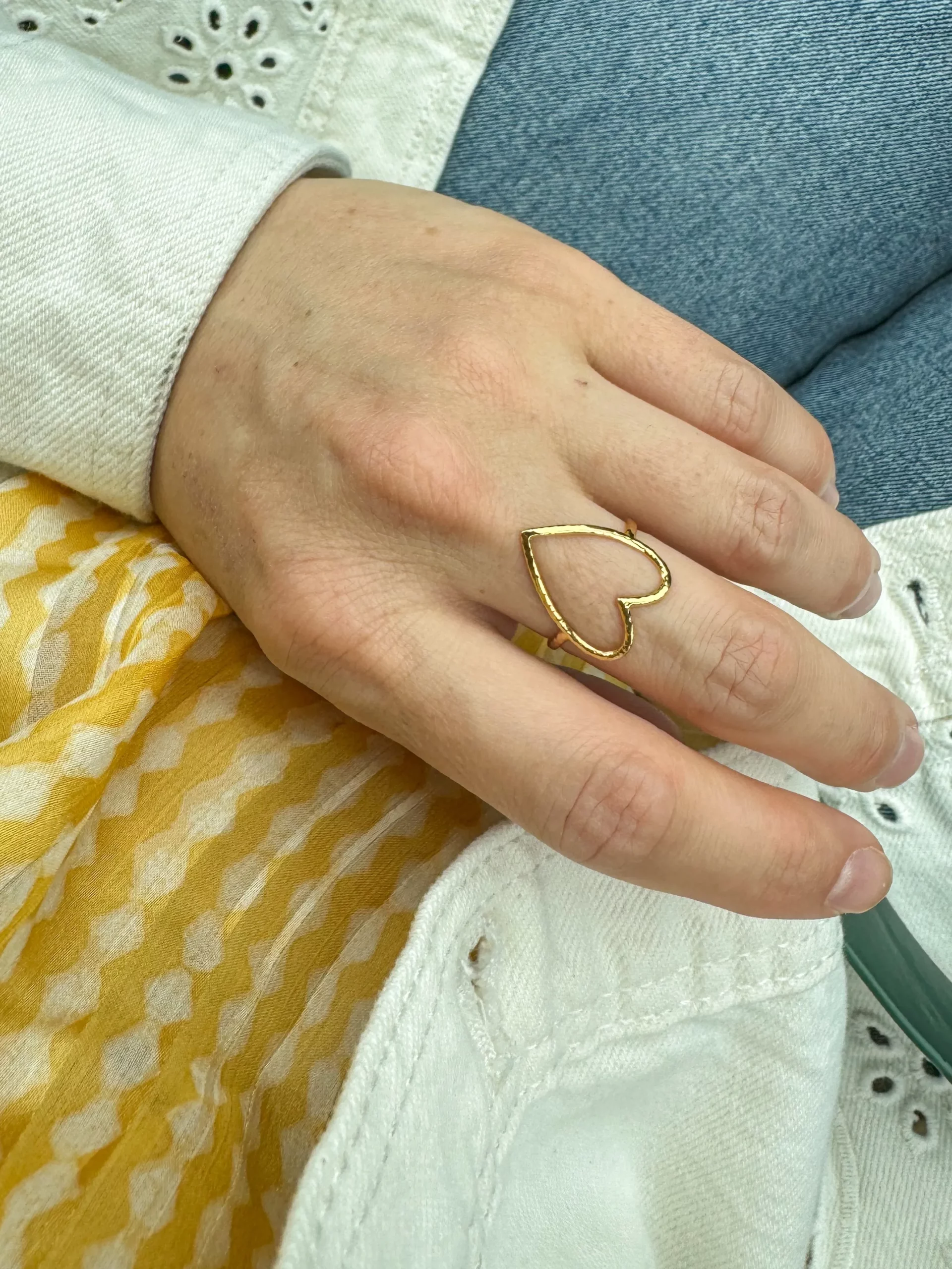 Bague en acier inoxydable en forme de coeur