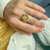 Bague fleur acier inoxydable