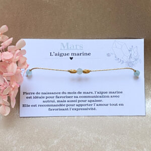 bracelet pierre de naissance personnalisable selon le moi de naissance en acier inoxydable et de pierres précieuses