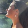 Boucles d'oreilles pendantes coeur blanc en acier inoxydable