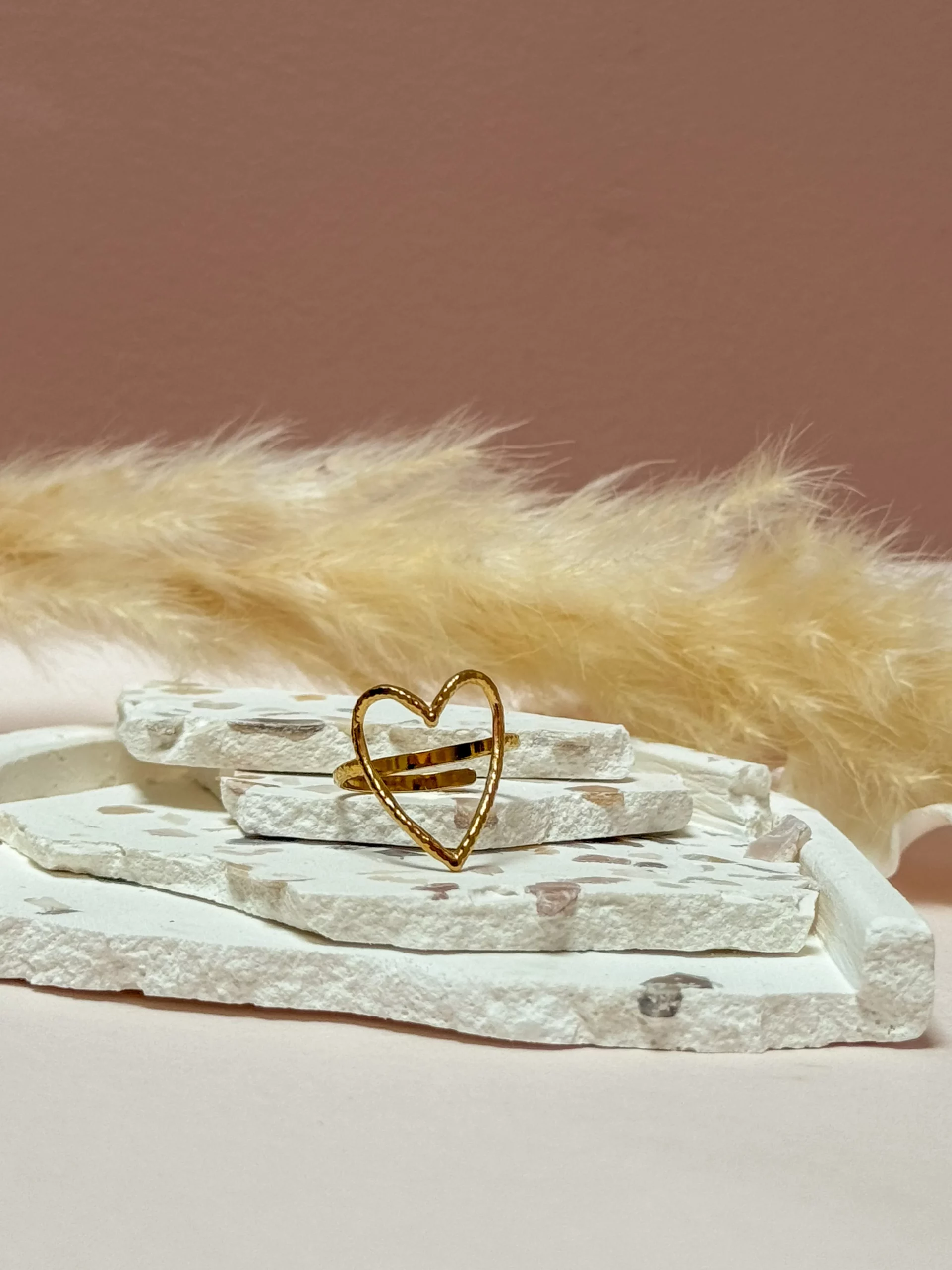 Bague coeur acier inoxydable