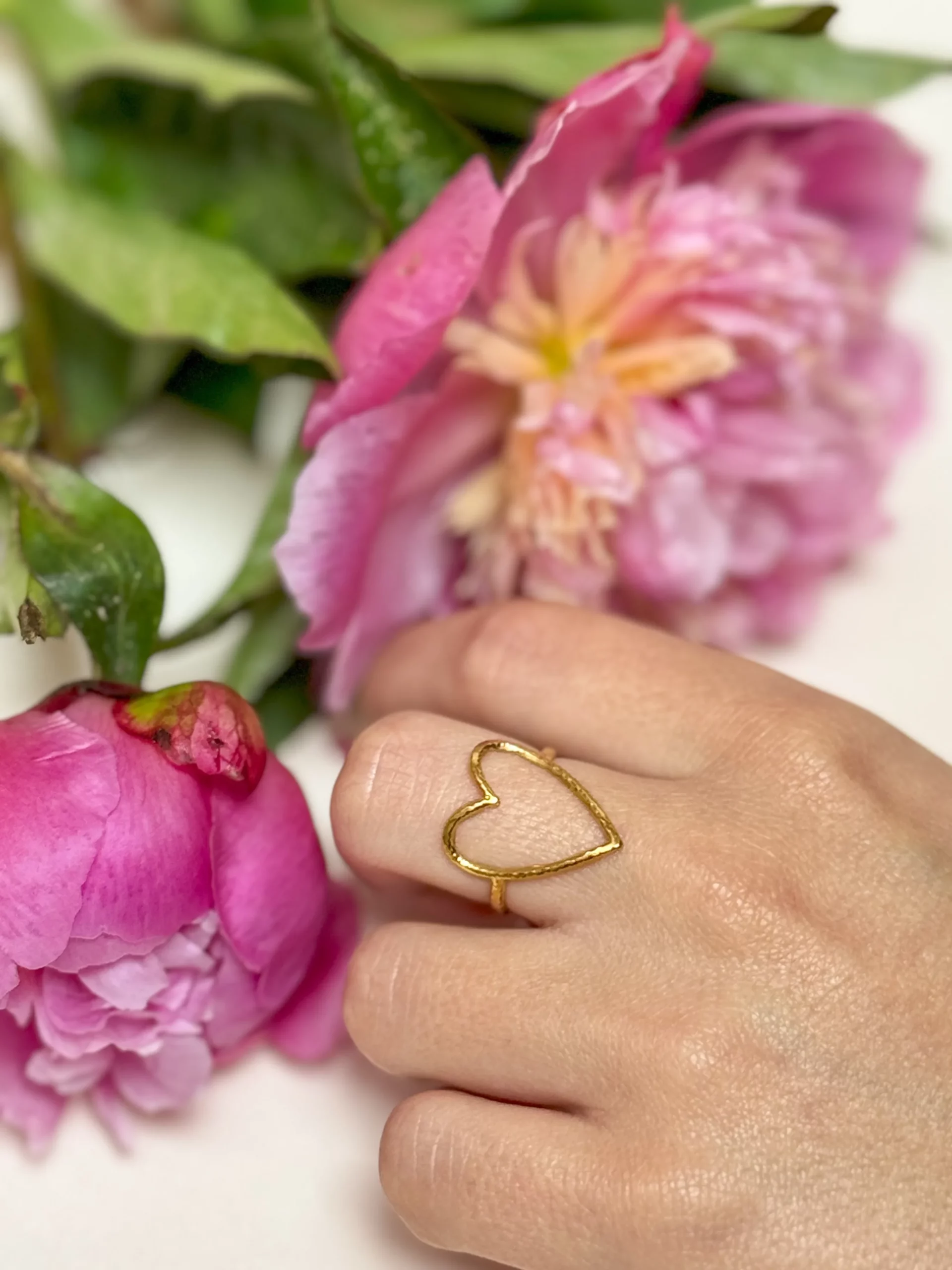 Bague coeur acier inoxydable