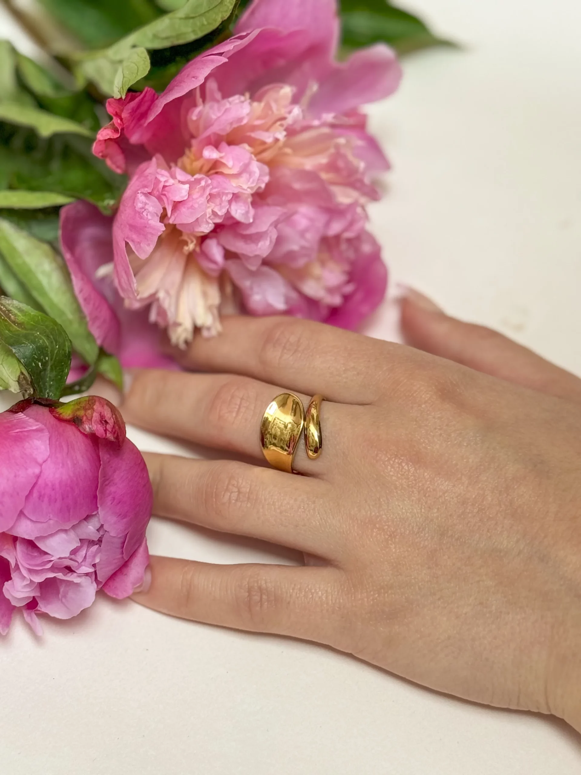 Bague asymétrique ouverte acier inoxydable