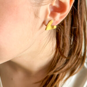 Boucles d'oreilles en acier inoxydable cœur strillé