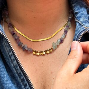 Choker en pierres de fluorite