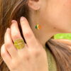 Boucles d'oreilles Cabo avec bague Cléo en acier inoxydable