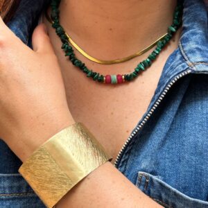 Choker Malachite Rubis et Turquoise