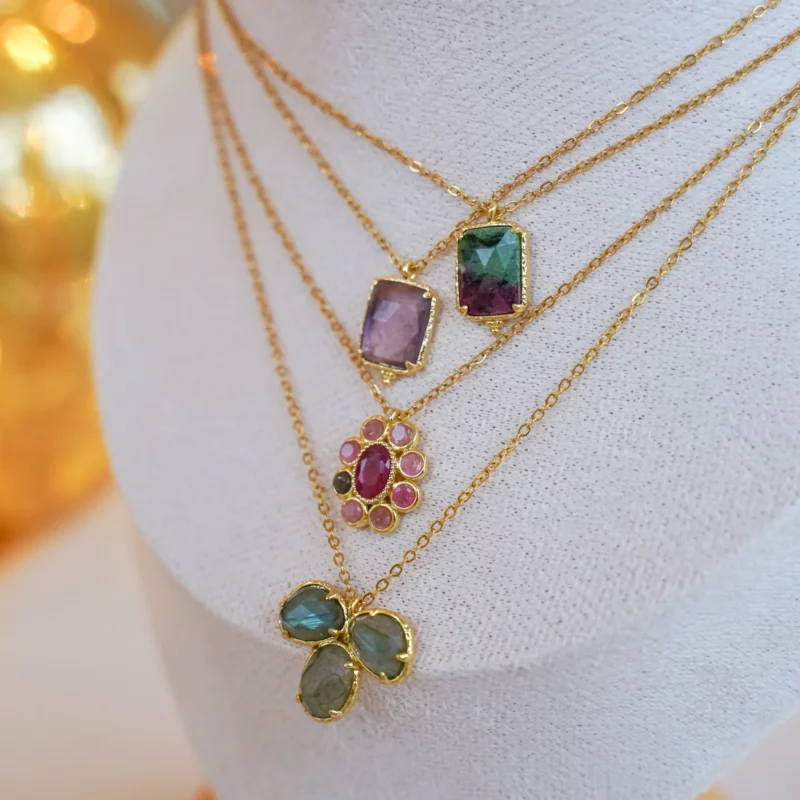 Collier pendentif, bijou coloré, collier talisman, bijou protecteur, collier personnalisé